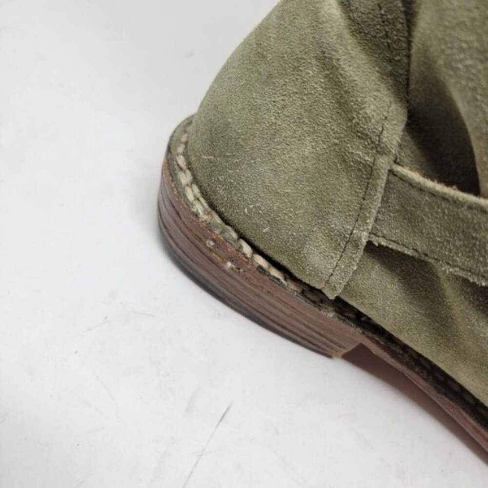 Fiorentini + Baker | Eternity Suede Leather Tall Moto Boots Olive Green - Picture 15 of 16